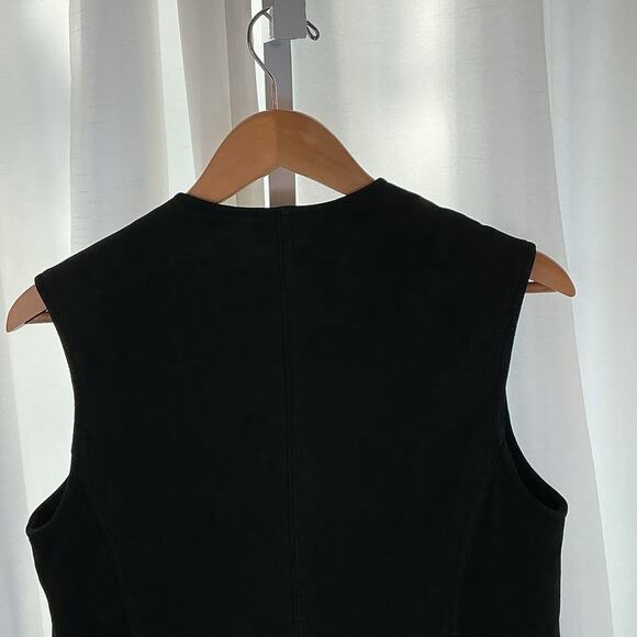 Rebecca Taylor Women’s Black Suede Asymmetrical Zippers Moto Style Vest Size M - Picture 8 of 11